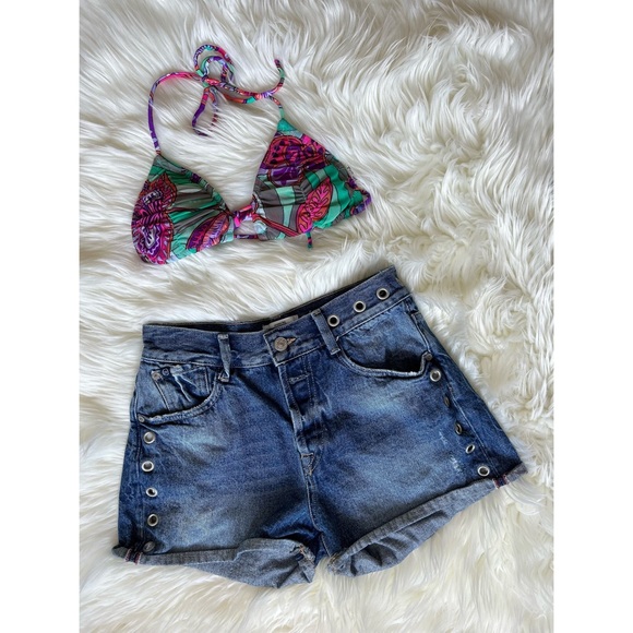 Le Temps Des Cerises vintage wash denim jean shorts - Picture 3 of 11